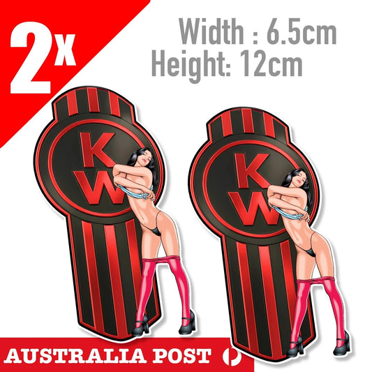 KENWORTH Logo Truck, Ute, Heavy Machine, MOTORSPORT Red Logo Stickers