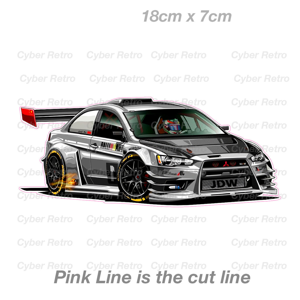 Mitsubishi Lancer Ralli Art Competition Car JDM   Sticker 
