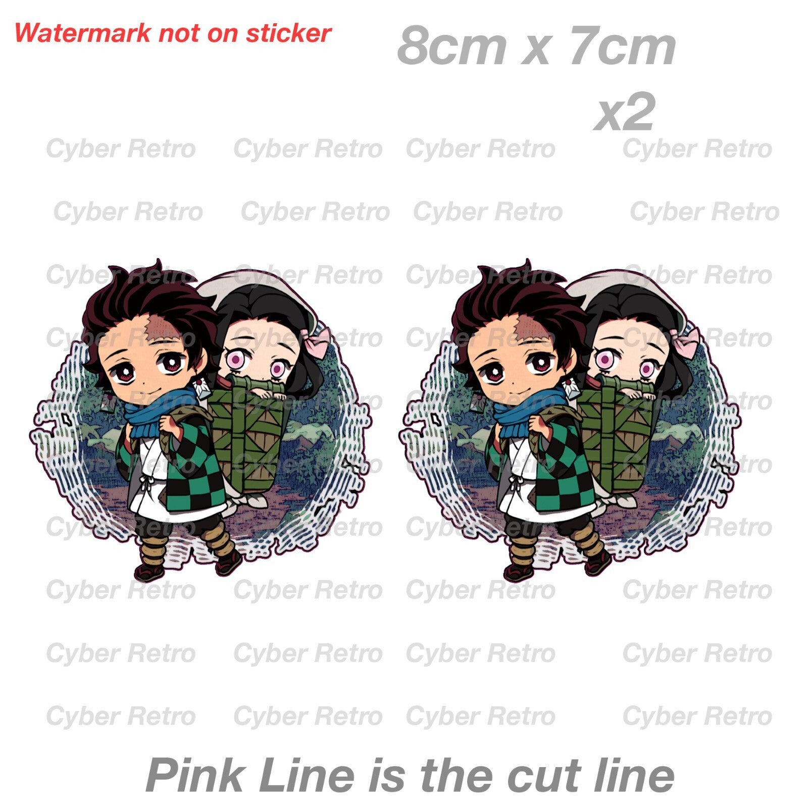 Demon Slayer - Nezuko Kamado and Tanjiro JDM  Sticker 