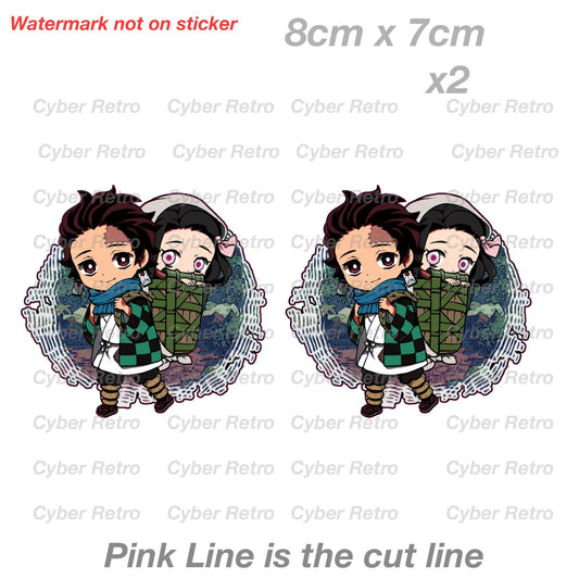 Demon Slayer - Nezuko Kamado and Tanjiro JDM  Sticker 