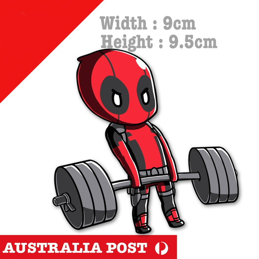 DeadPool - Dead Lift Funny Marvel Character, GYM Funny Sticker