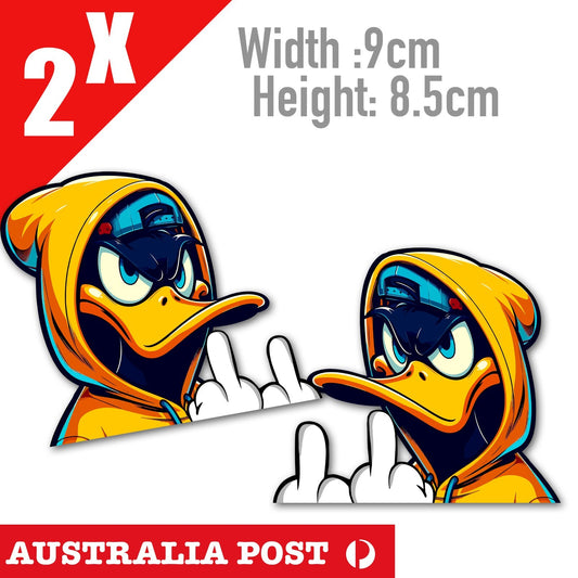 Daffy Duck Middle Finger Funny Cartoon Character Stickers