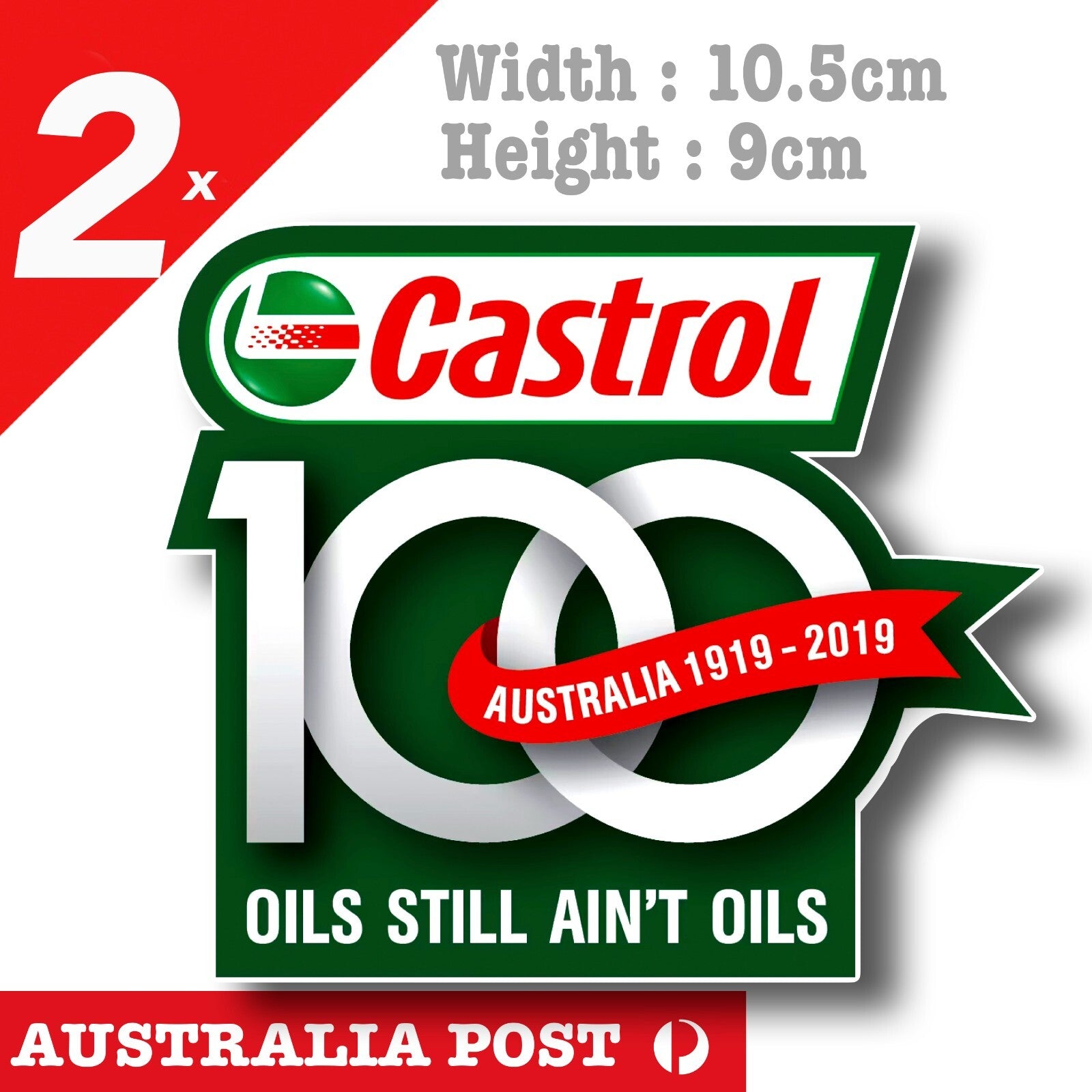 CASTROL 100 Year Anniversary Australia Stickers