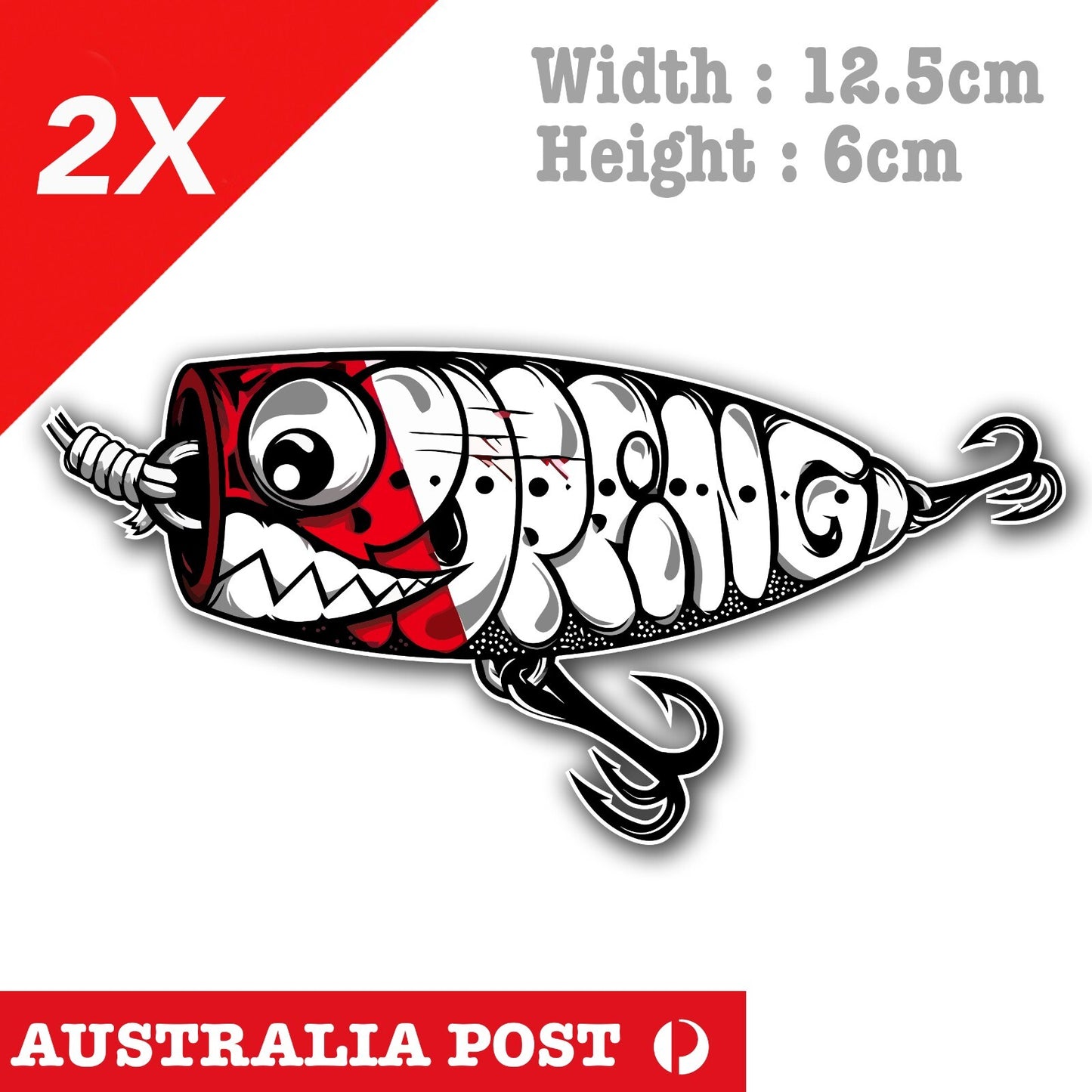 Fishing Lure, Fish Hook, outdoor Fishing and Camping Funny Sticker