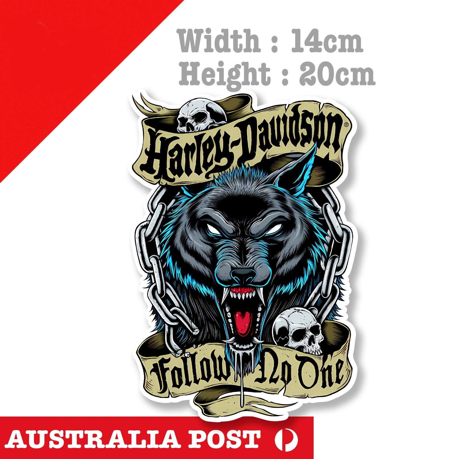HARLEY DAVIDSON Motorcycle WOLF Logo Skull Logo, Wolf Rider Sticker