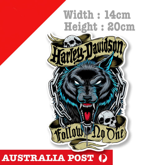 HARLEY DAVIDSON Motorcycle WOLF Logo Skull Logo, Wolf Rider Sticker