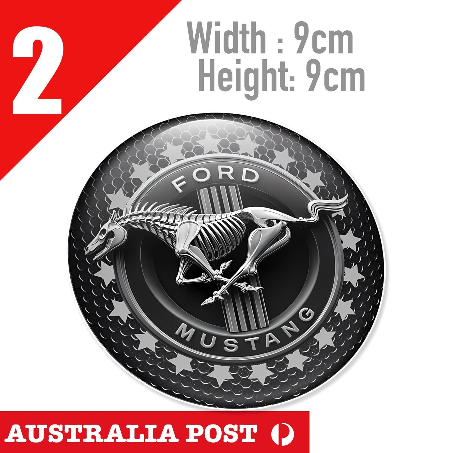 Ford Mustang SKULL PONY Black Logo , Ford Mustang Pony Logo Stickers