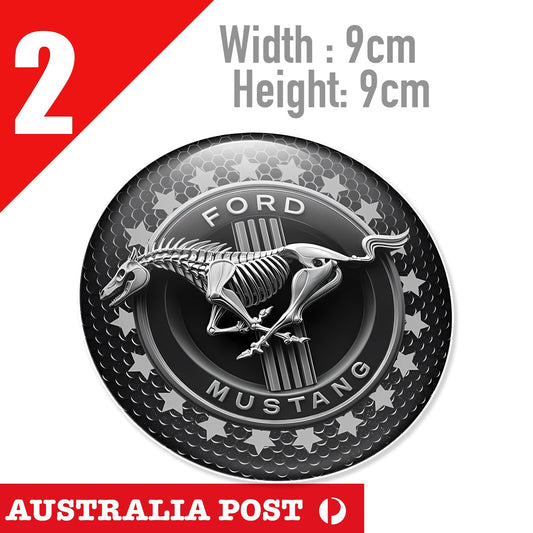 Ford Mustang SKULL PONY Black Logo , Ford Mustang Pony Logo Stickers