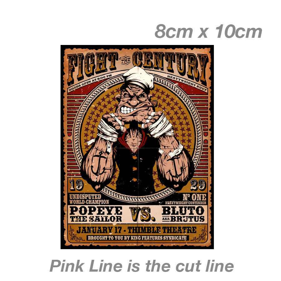POPEYE Fight Boxing Poster Vintage Retro Style cartoon Sticker