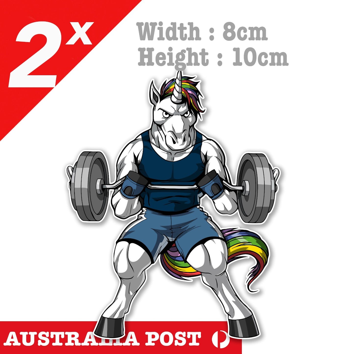 Gym Angry Unicorn Fitness Lifting Barbel Funny Decal Sticker