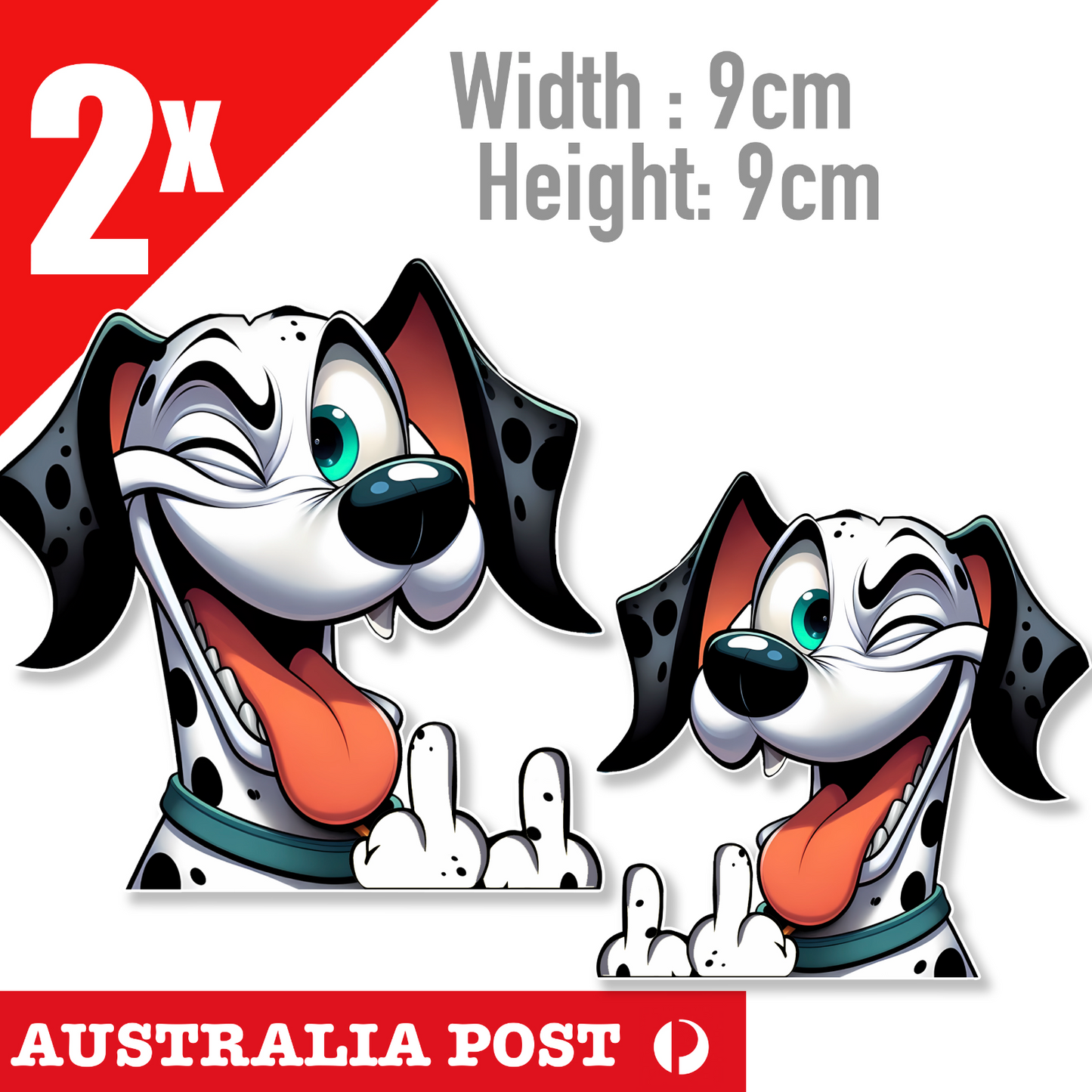 Dalmatian dog Winking Middle Finger Funny Dog, Car Window  Stickers