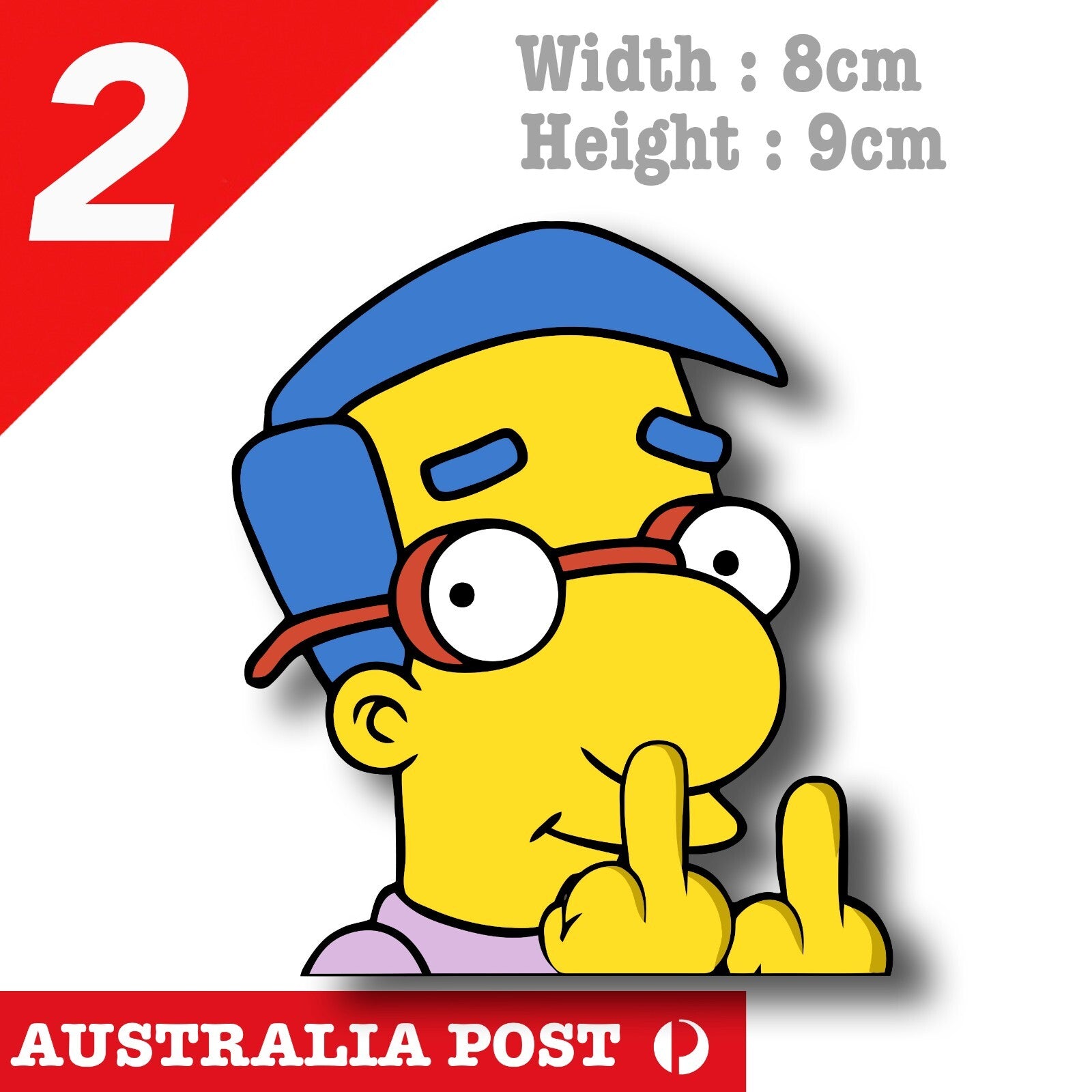 The Simpson Milhouse middle Finger Funny Car Window Sticker