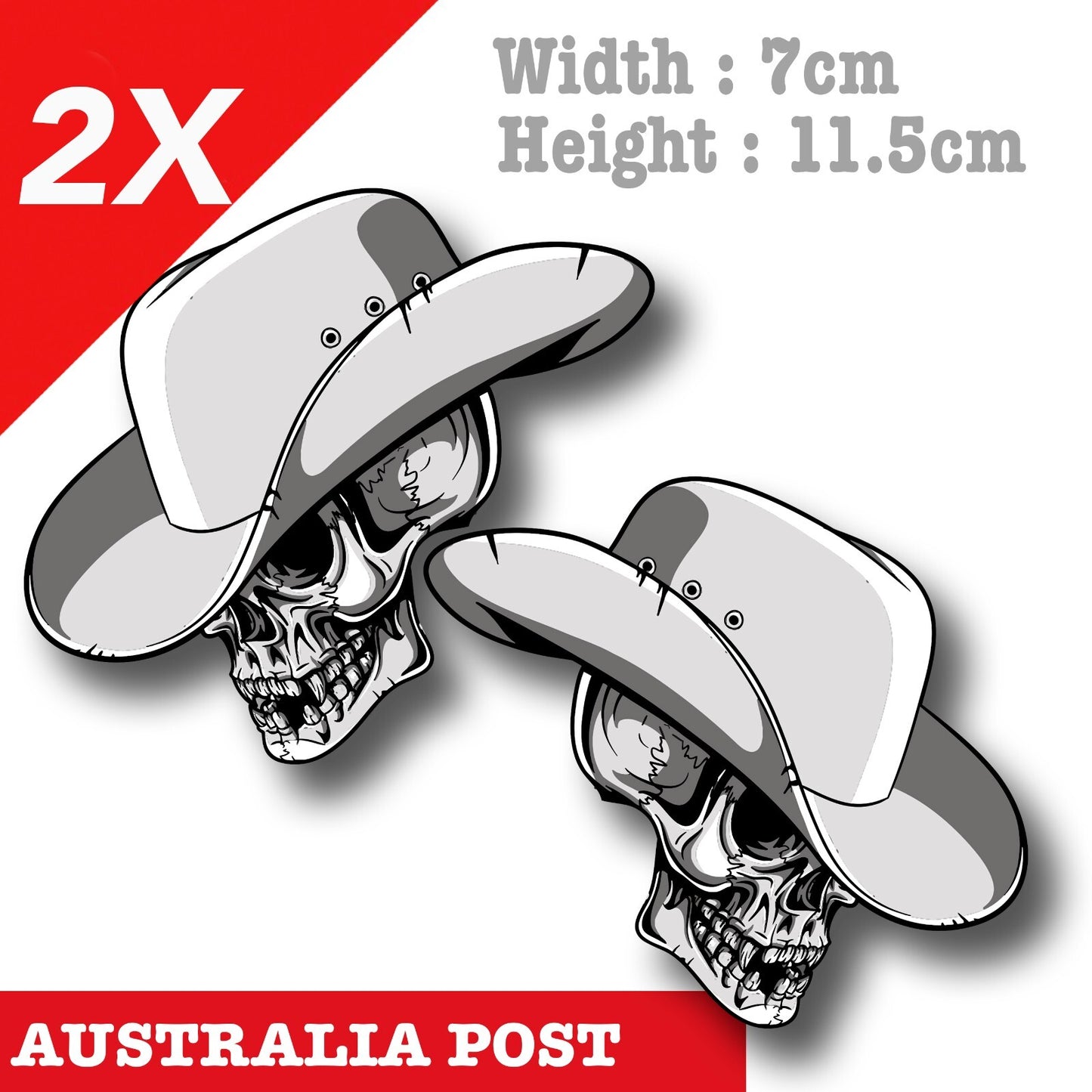 Skull Cowboy with Hat, Skull Cowboy  Sticker