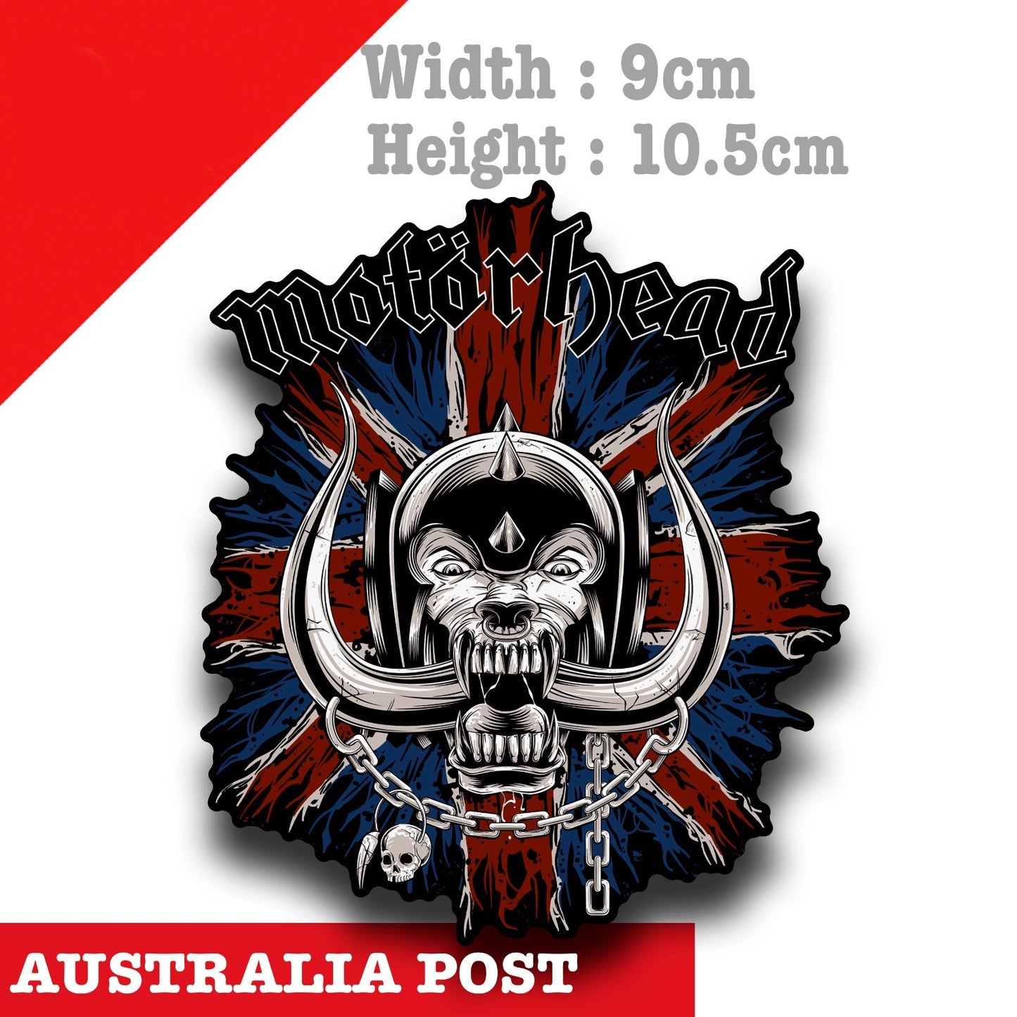 Motorhead Skull British Flag Logo, Motorcycle, Helmet, Fuel Tank Sticker