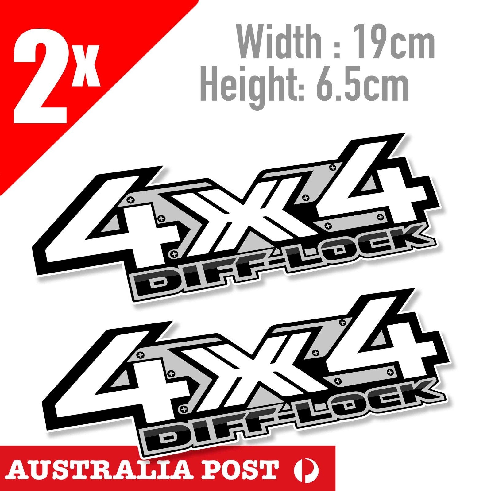 4x4 OFF ROAD DIFLOCK Logo,FORD Ranger, UTE, 4WD, Toyota, Mitsubishi  Stickers