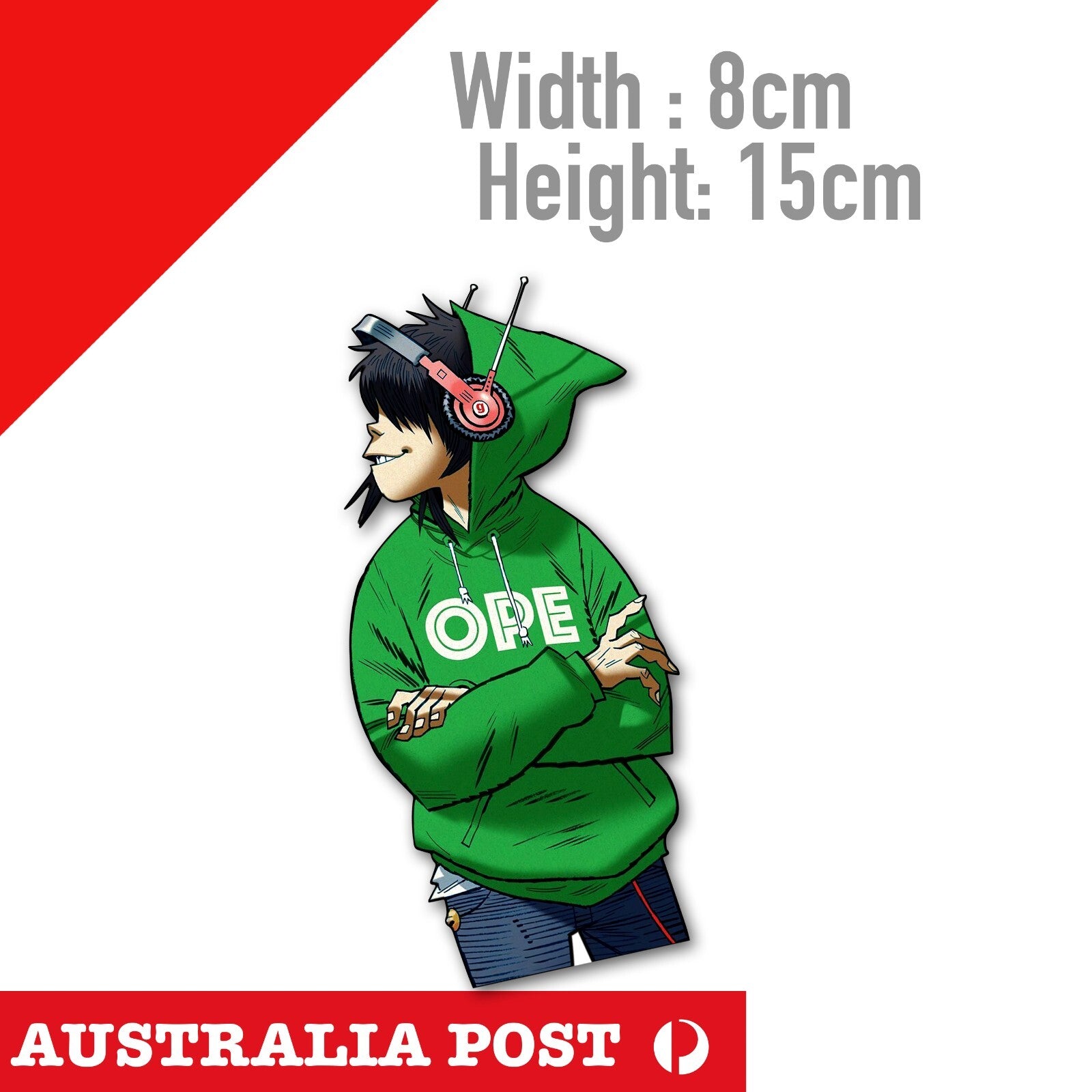 Gorillaz 2-D Noodle Plastic Beach Music Decal Vinyl  Sticker 