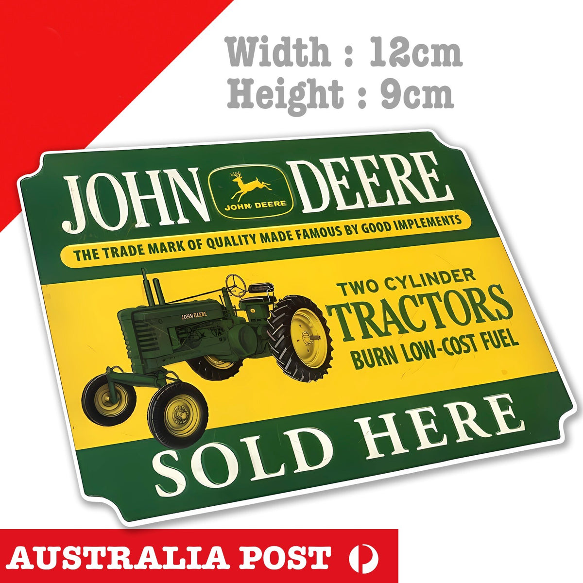 John Deere Old Rusted, Damaged, Tractor Sign Sticker