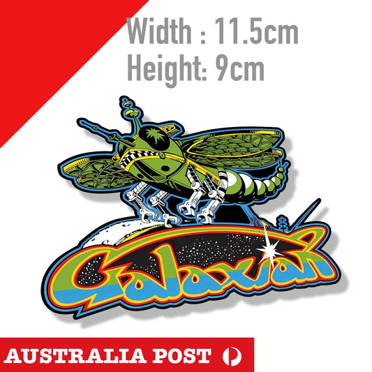 Galaxian Arcade Logo, Classic Arcade Game Galaga LOGO, Arcade, Game Logo Sticker