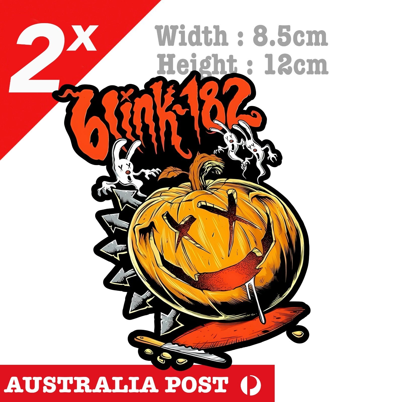 Blink-182 Rock Band Halloween Logo,Nostalgic Blink Rock Logo Sticker