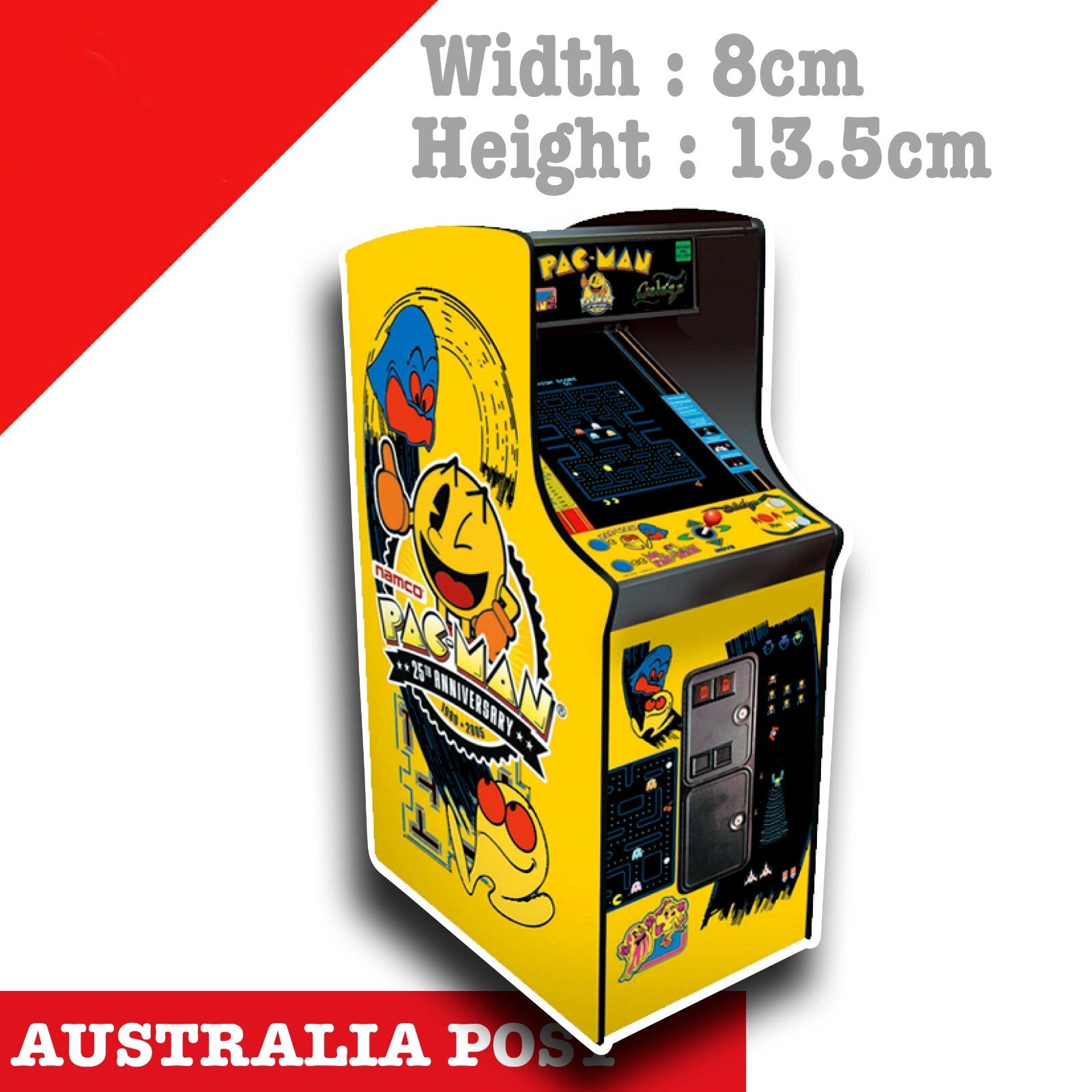 Pacman Arcade Game Cabinet, Retro Vintage Gaming cabinet Sticker