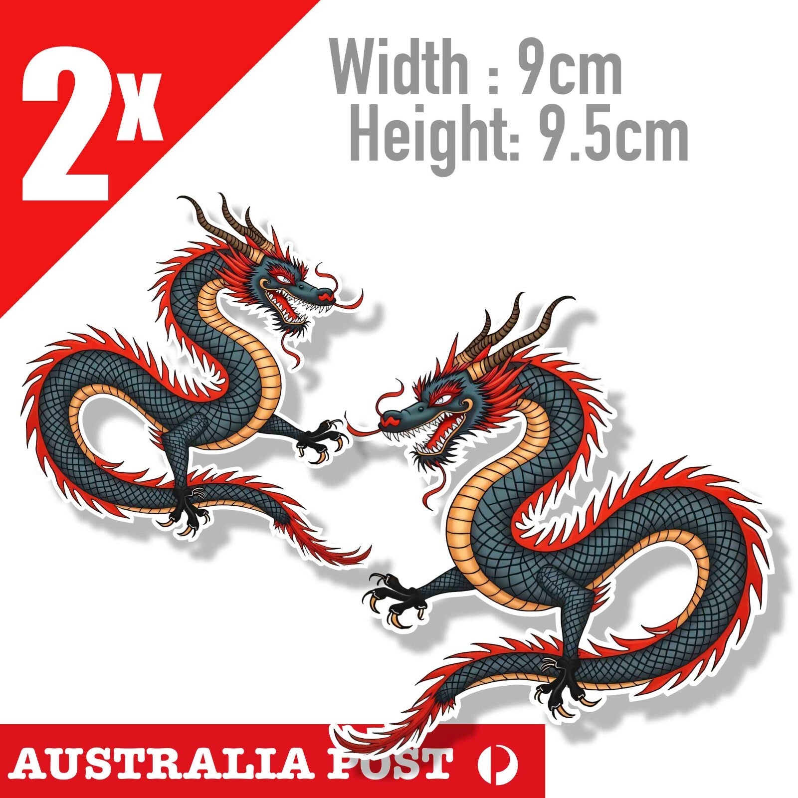 Black and Red Dragon Sticker – Astro Stickers