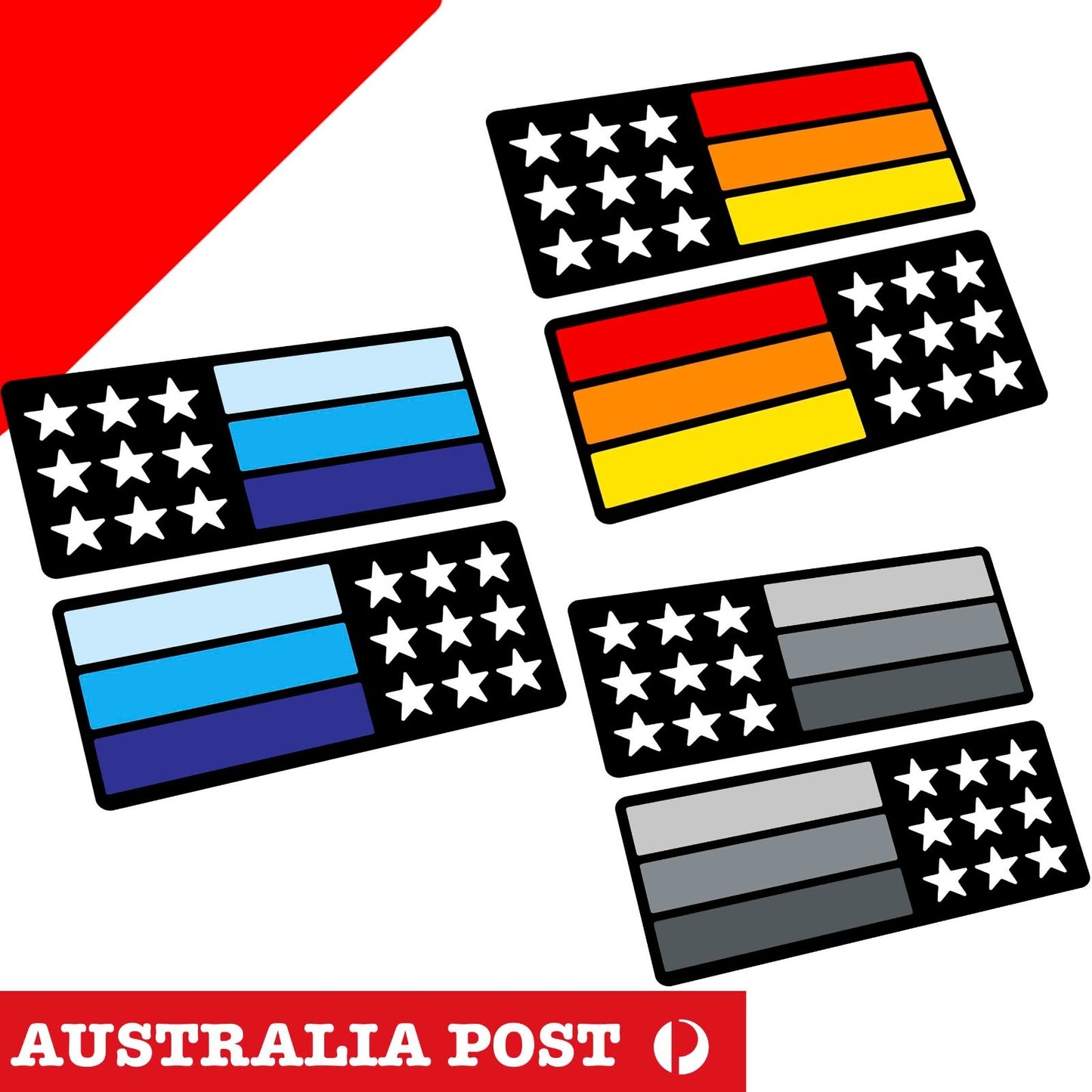 Retro Flag, 4x4, 4WD, Off Road, Toyota FJ Cruiser Tacoma 4 Runner Sticker
