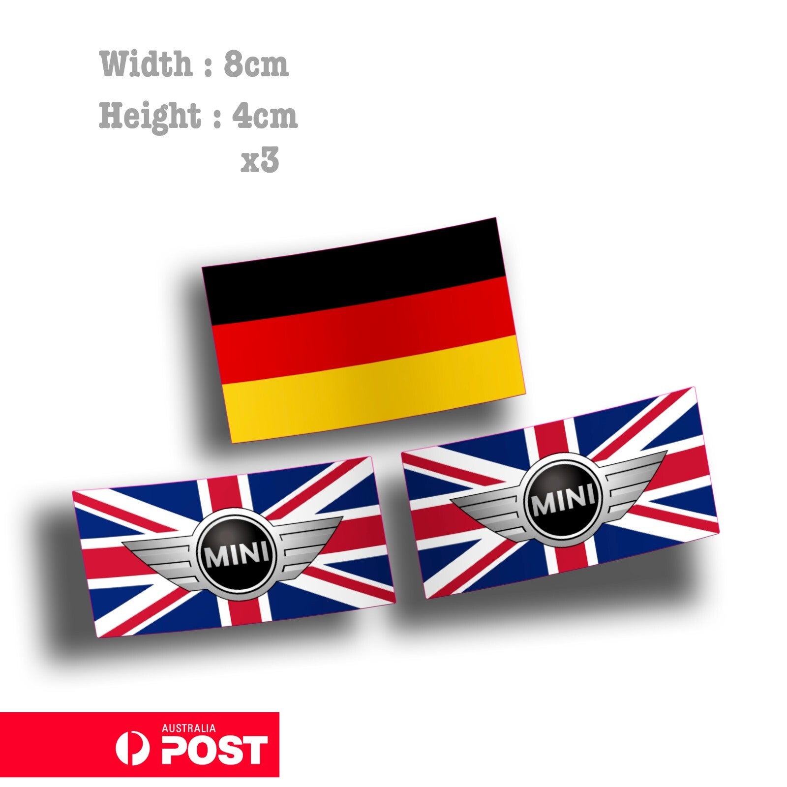 Mini Cooper United Kingdom Flag Logo, Flag Germany Flag- JDM Car Sticker