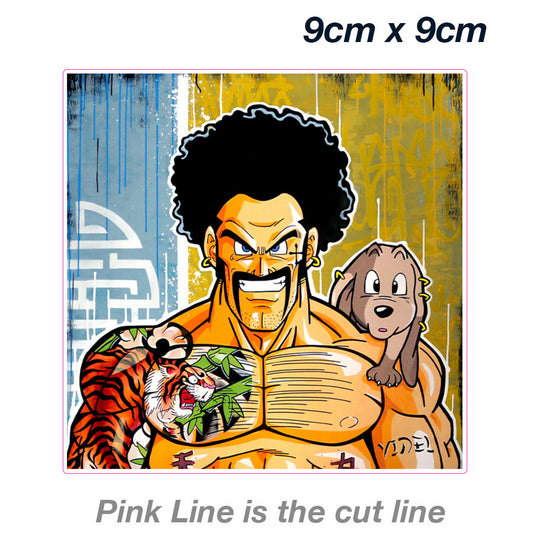 Mr. Satan with Bee Tattooed Dragon Ball Z  Laptop , Car  Vinyl  Sticker 