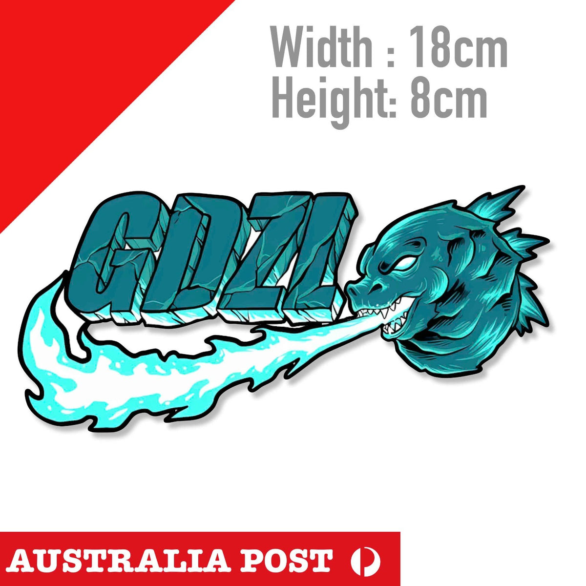 JDM Godzilla Japan POWER OSAKA NIKE Logo - Godzilla Monster Decal Sticker