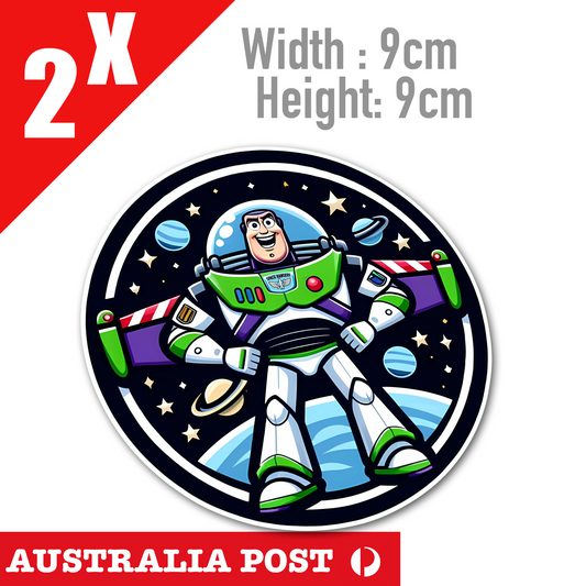 Toy Story Buzz Lightyear Space Ranger Logo Round Stickers