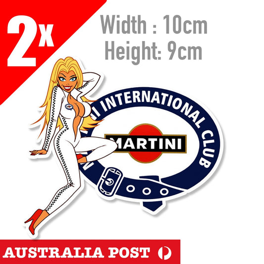 MARTINI RACING INTERNATIONAL CLUB Pin Up Girl  Vinyl  Sticker 