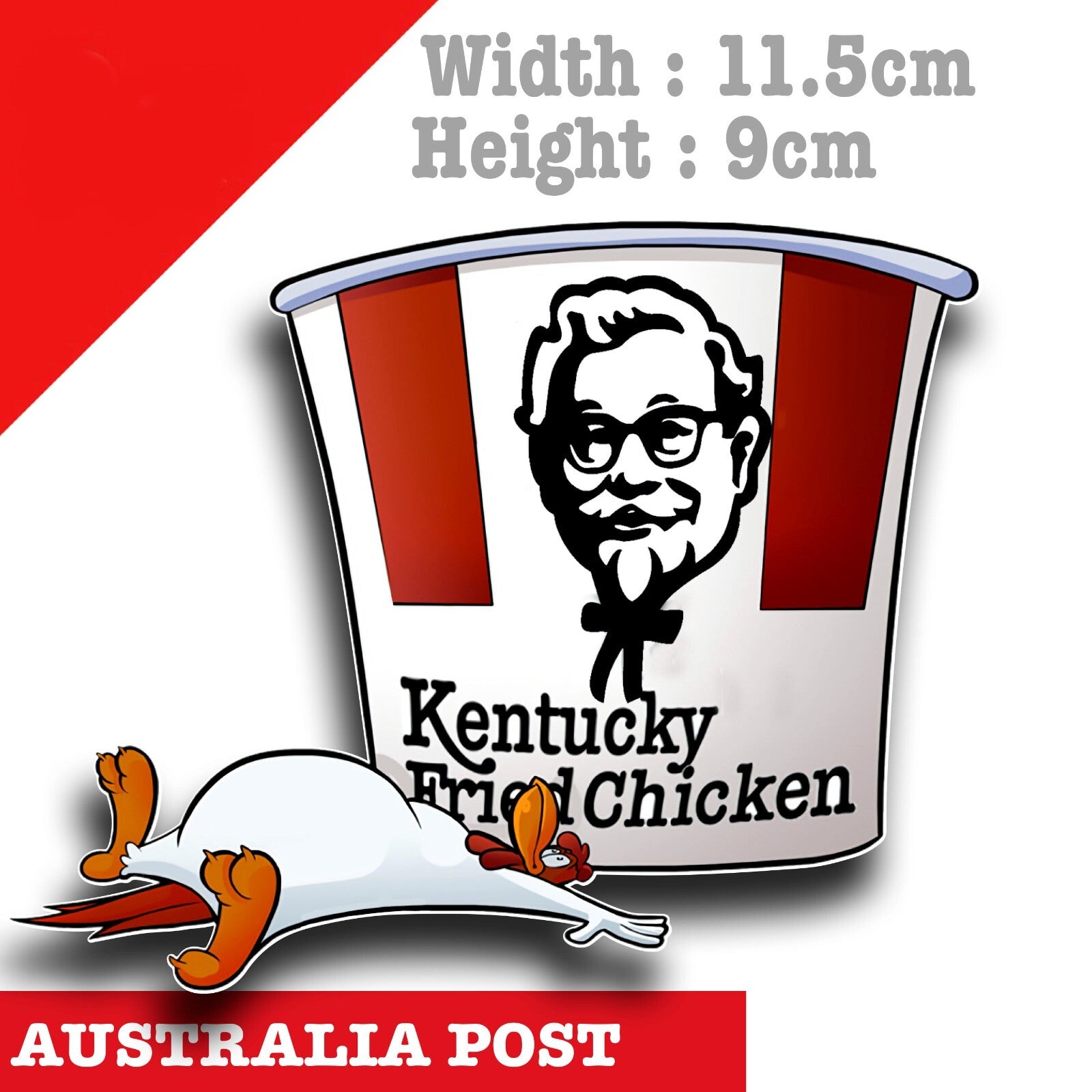 KFC Kentucky Fried Chicken Bucket Funny Chicken Logo  Sticker