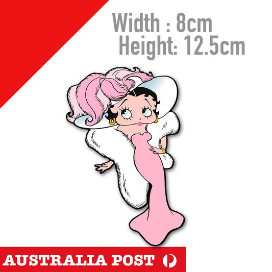 Betty Boop Vintage Sexy Pink Dress , Vintage Betty Boop Pink Outfit Sticker