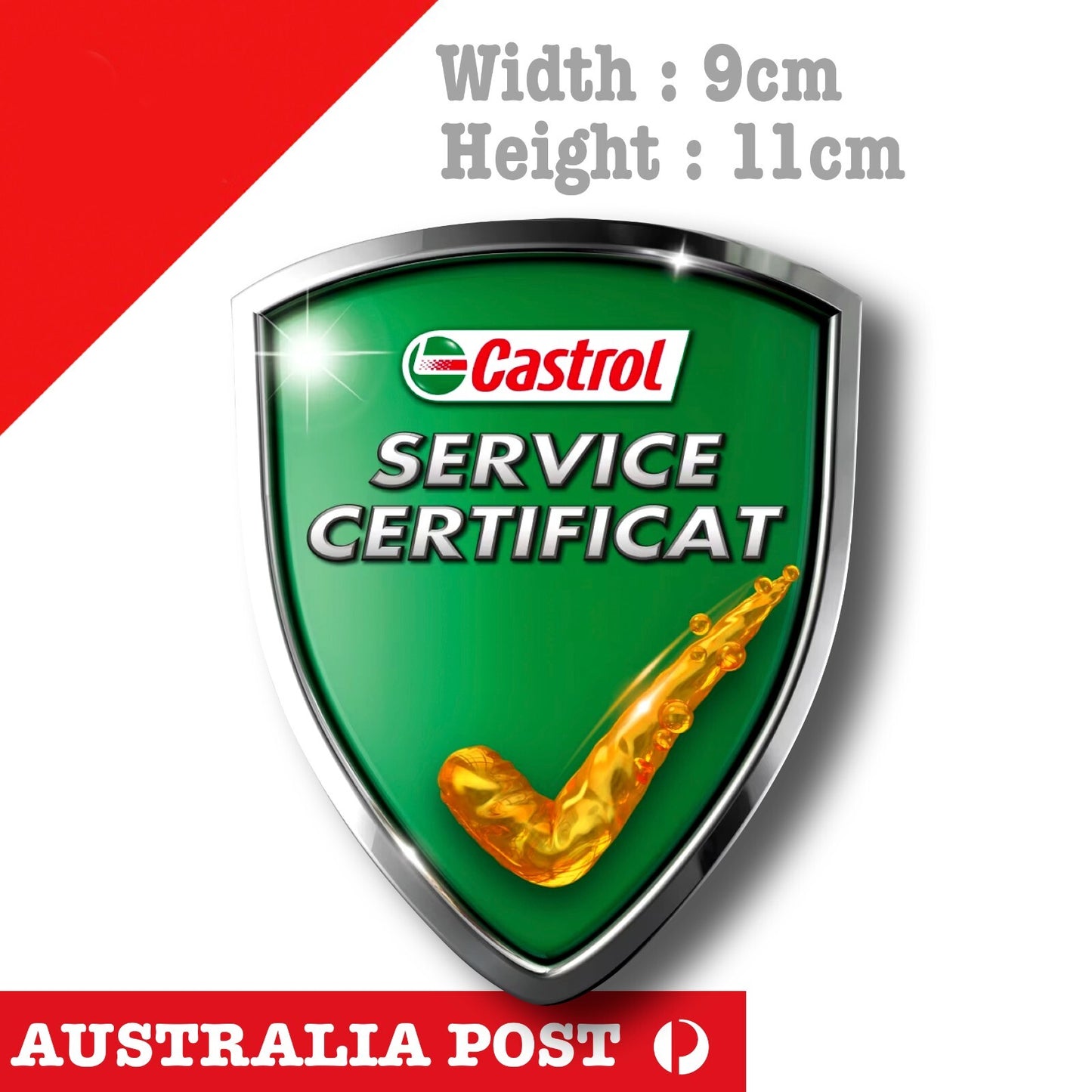 CASTROL Oil SERVICE Certificate Shield Logo  Sticker