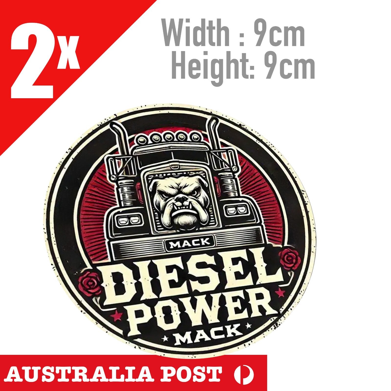 MACK Truck  Bulldog DIESEL POWER OLD Round Truck Sticker