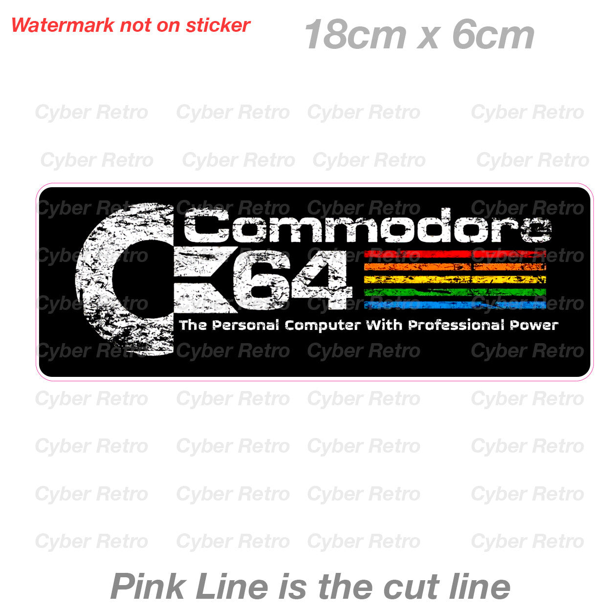 Commodore C64 Vintage Retro Personal Computer Logo Decal vinyl  Sticker 