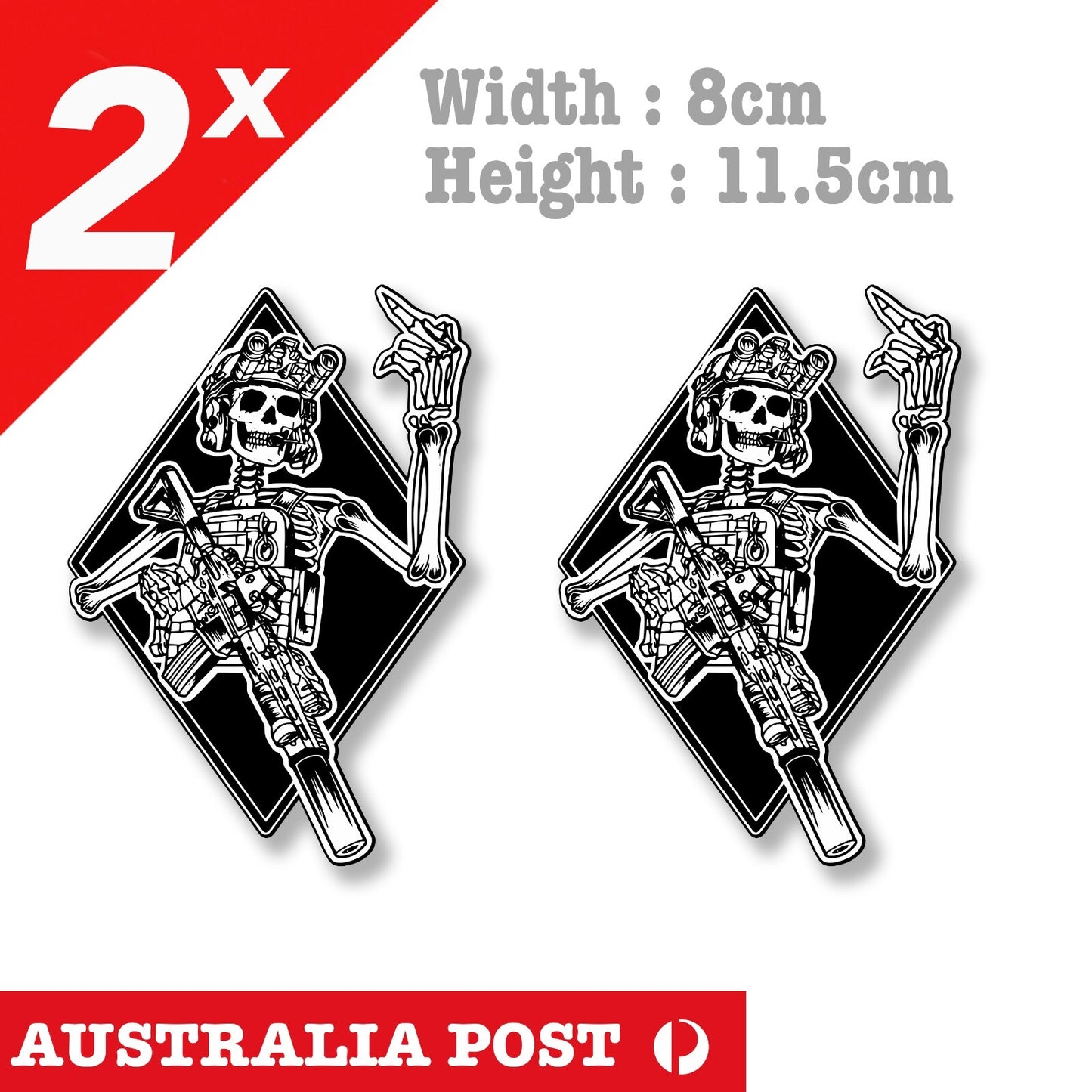 Skull soldier with rifle Middle Finger, Rude, Funny sticker