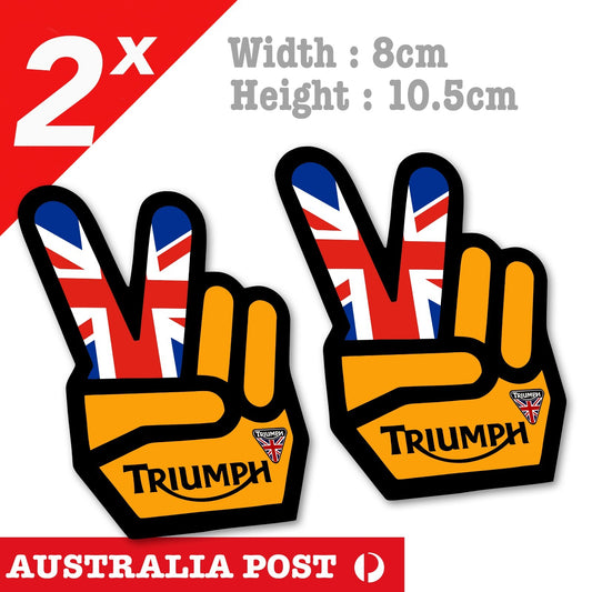 Triumph Motorcycle Skull British Flag Peace Out , Helmet Bike Decal Stickers