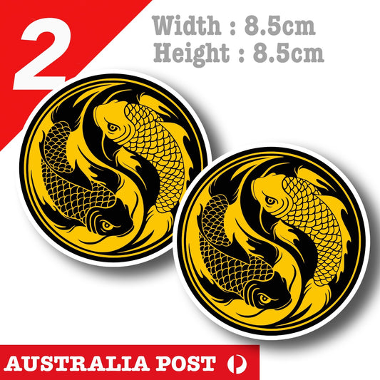 GOLD Koi Fish YIN YANG, Chinese YIN YANG Sticker