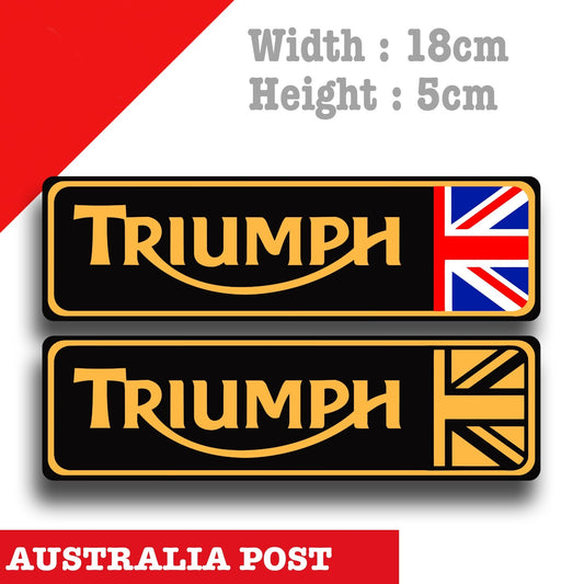 TRIUMPH motorcycl Banner Logo, TRIUM Logo with British Flag  ,Cars Vans Stickers