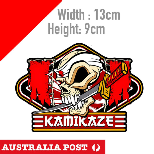 KAMIKAZE SKULL Head Logo Sticker