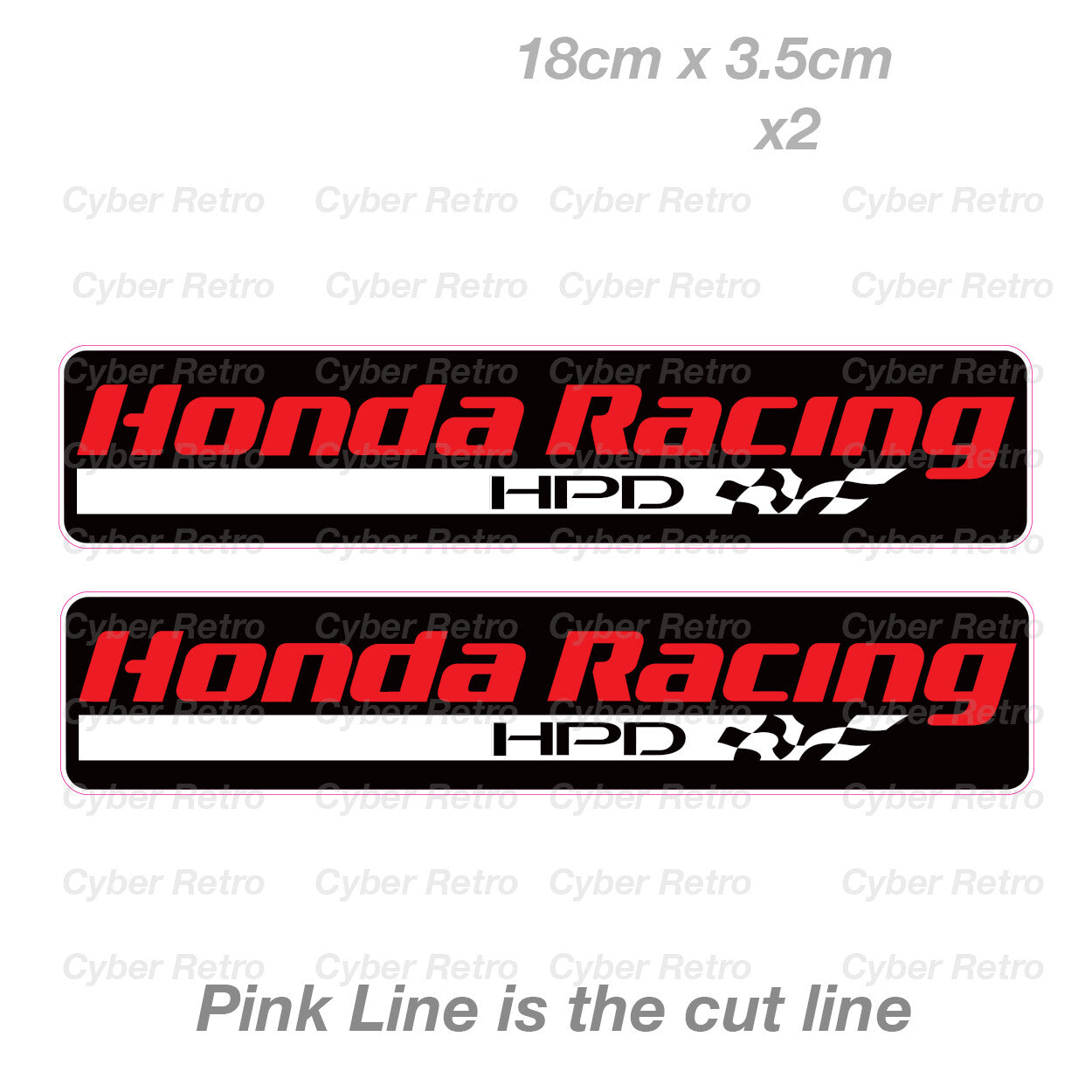 HONDA HPD Racing  Helmet x 2  Laptop , Car  Decal Sticker 