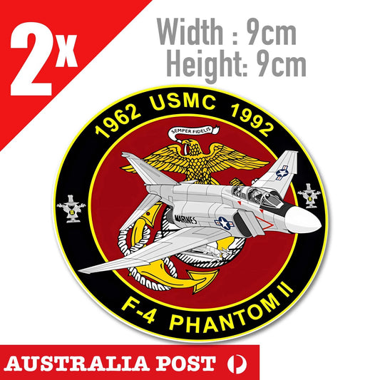 Top Gun  Navy F-4 PHNTOM II , USMC 1992 Marine Fighter Badge Stickers
