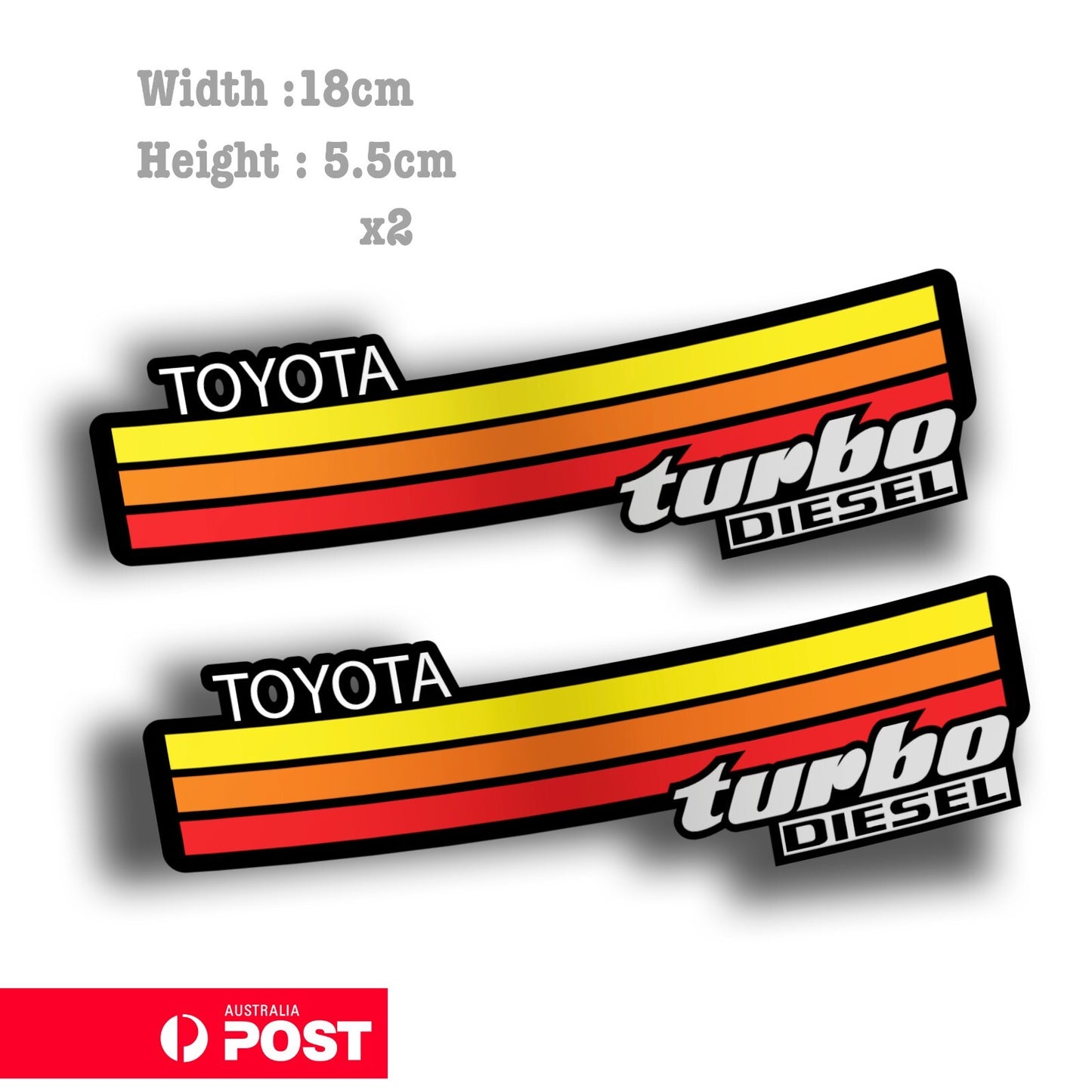 TOYOTA Turbo Diesel 4WD Vintage Logo Hilux 4x4 Off Road Ute Decal Sticker