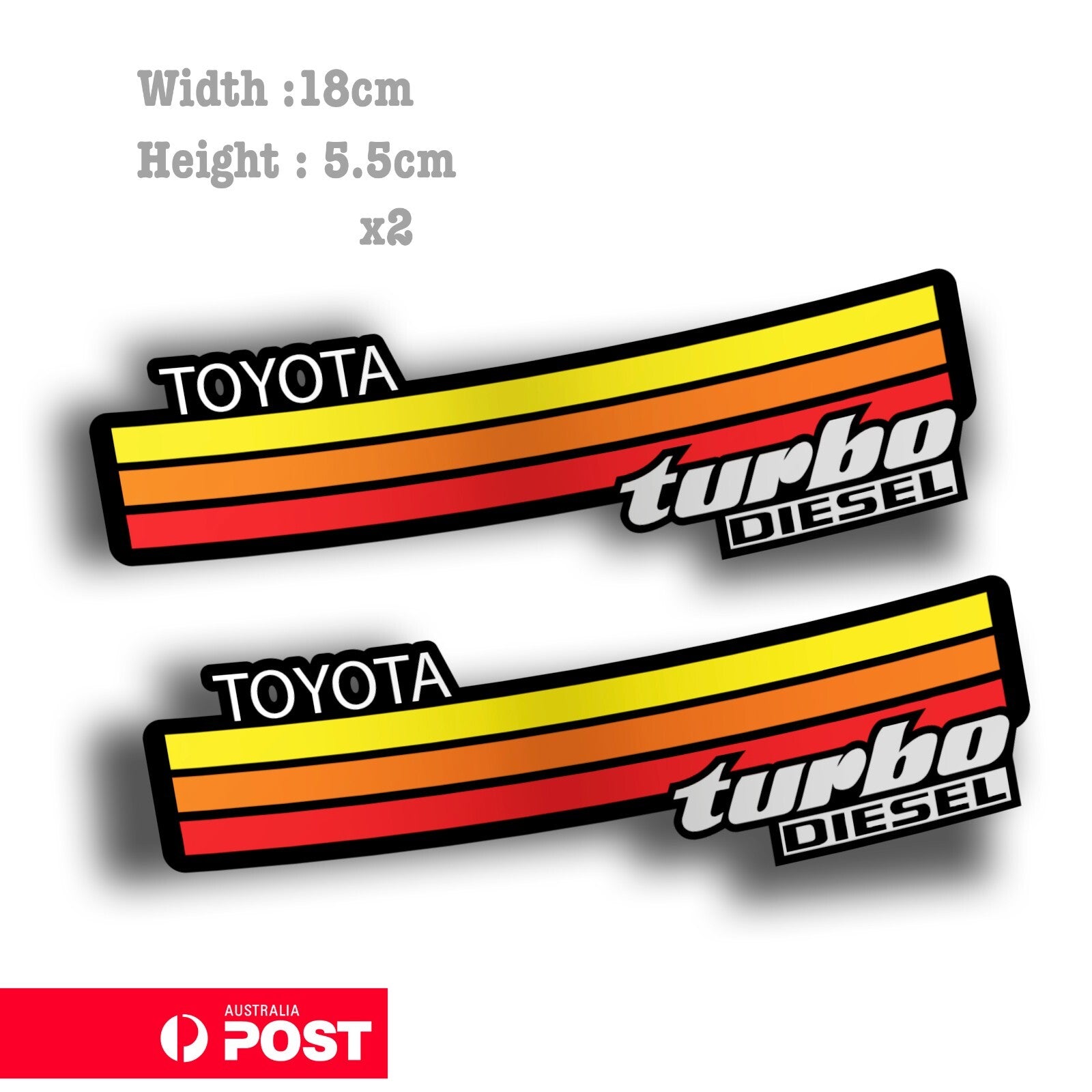 TOYOTA Turbo Diesel 4WD Vintage Logo Hilux 4x4 Off Road Ute Decal Sticker