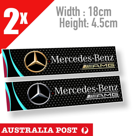 MERCEDES BENZ AMG Banner Gold & Chrome Sign Logo banner ,Car Logo Sticker