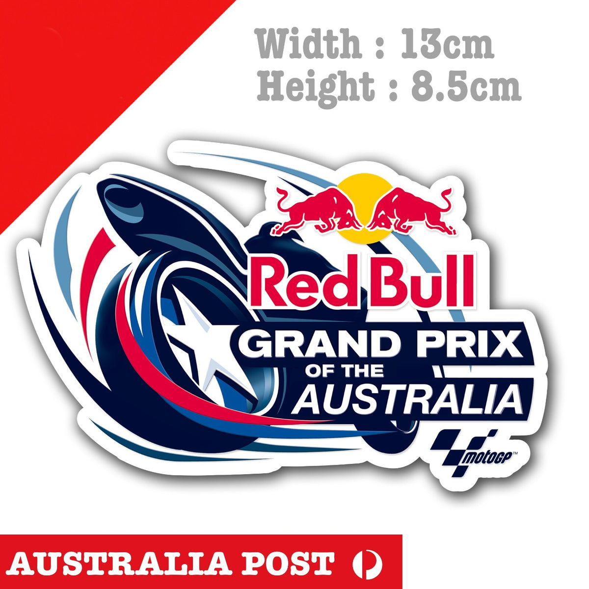 Red Bull Grand Prix Australia  Logo JDM Laptop , Car  Vinyl  Sticker 