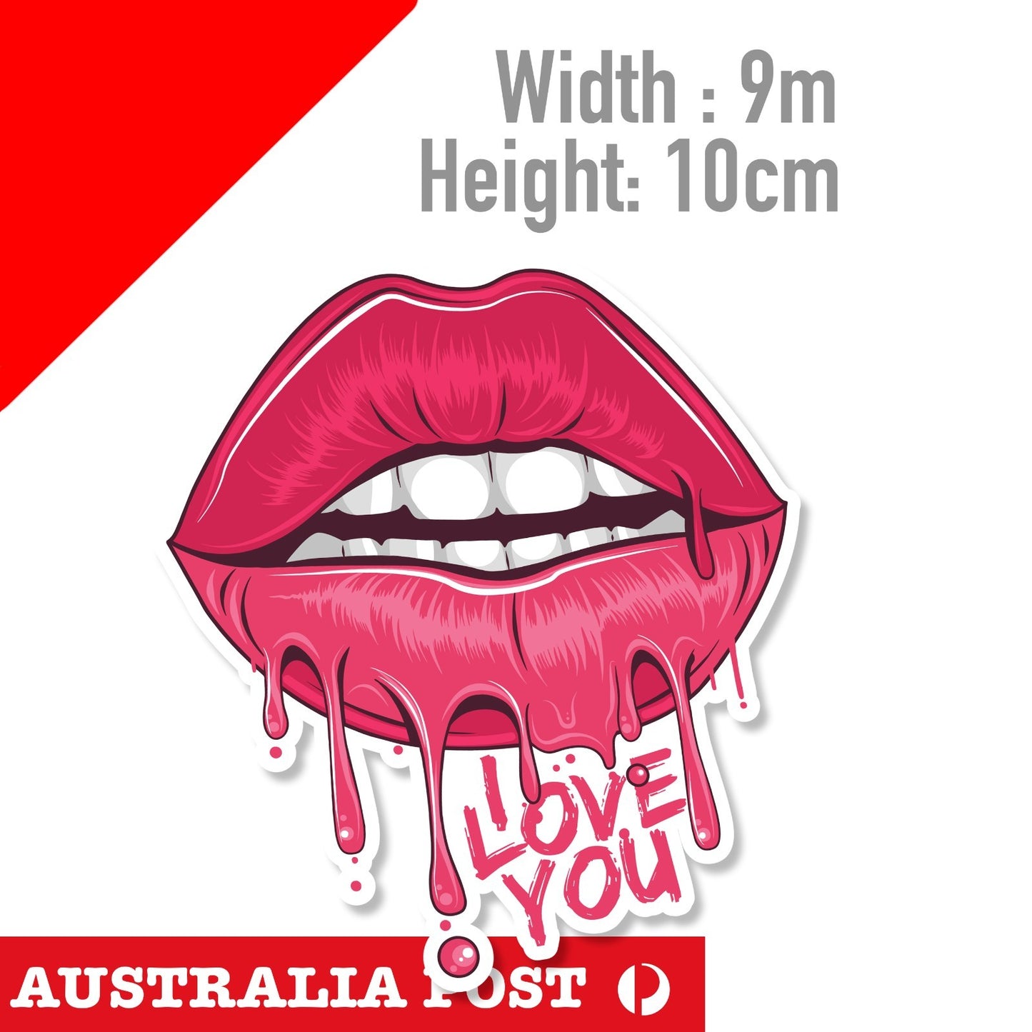 I Love You Lips  Funny Laptop , Car  Decal Sticker 