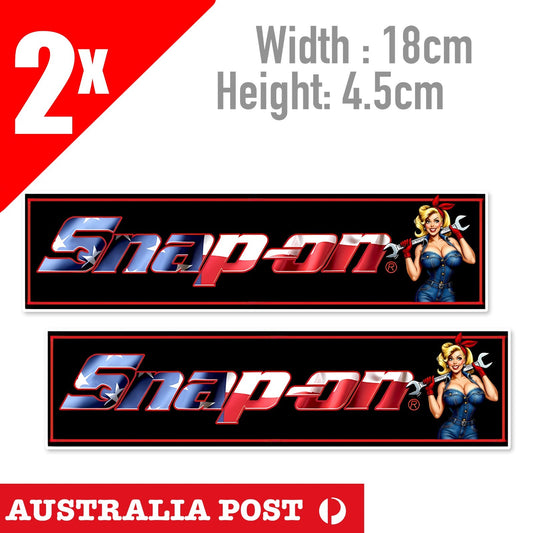 SNAP-ON American Flag Logo Banner , American Flag Sexy Girl Pin Up Sticker