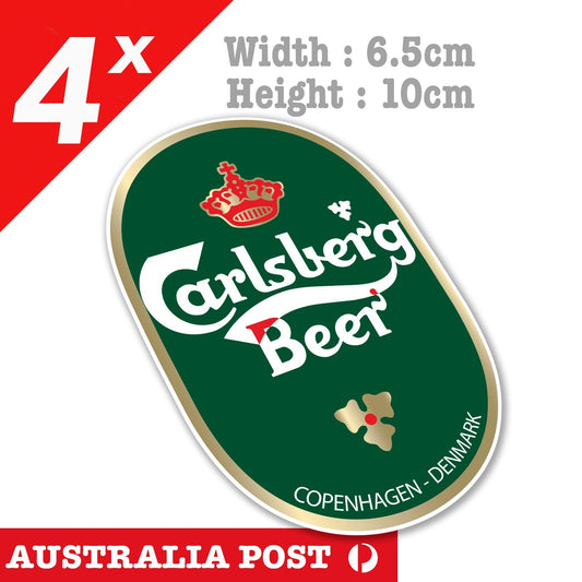 Carlsberg Beer Logo Sticker Bar Fridge x 4, Carlsberg Berr Logo Stickers
